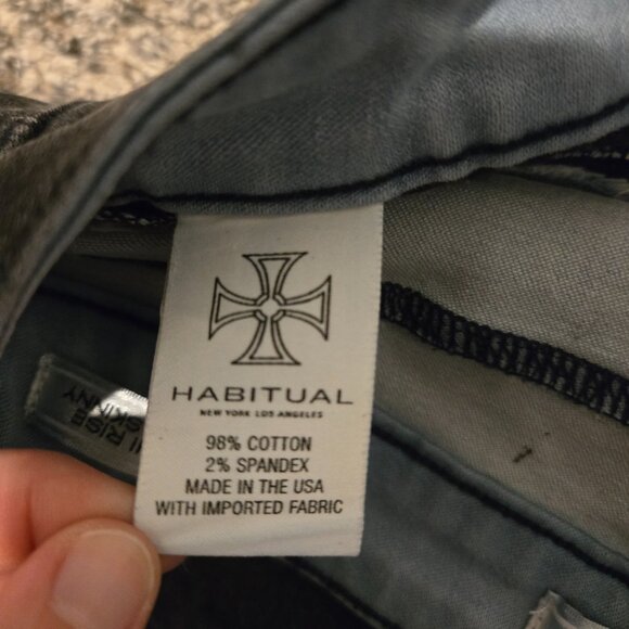 Habitual Amalia High Rise Zip Skinny Jeans Black 26 - Picture 5 of 5